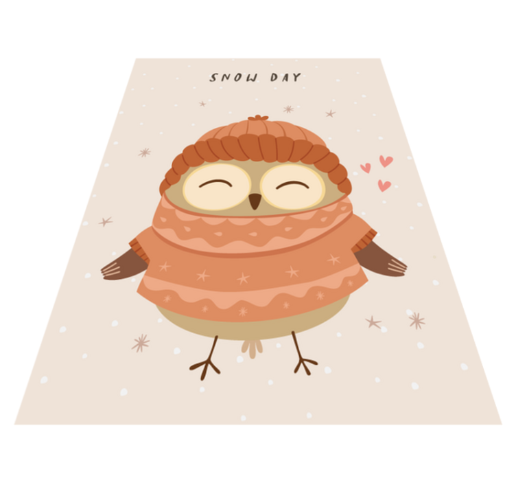 Snieginės pelėdos žavesys kilimas vaiko kambariui - „Tenstickers“