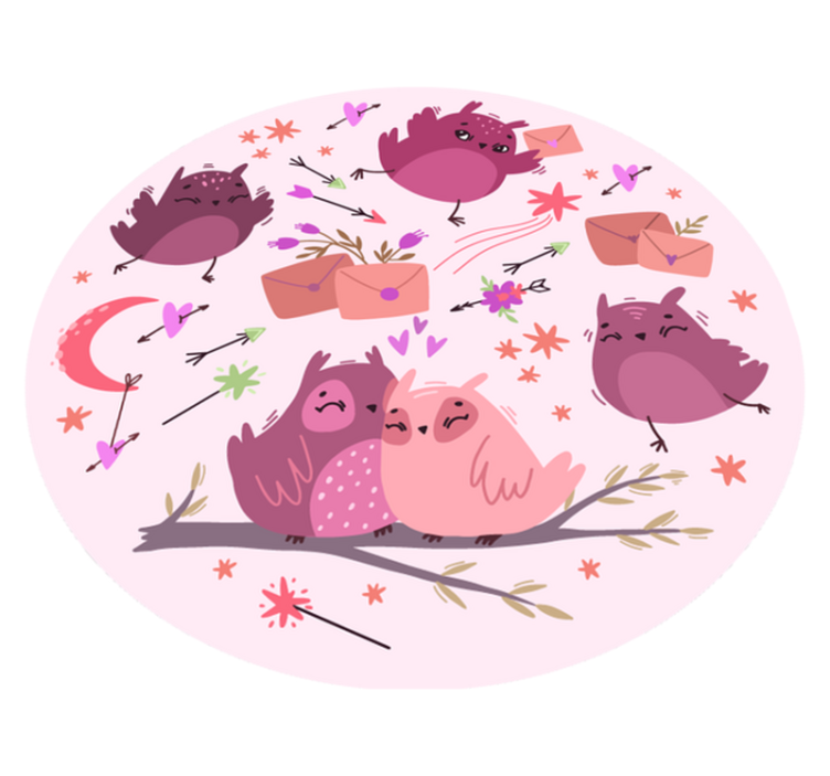 Violetinės pelėdos vaikų vinilinė kilimėlė - „Tenstickers“