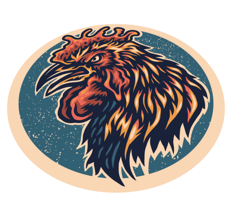 Gaidžio galvos iliustracija paaugliams vinilo kilimėlis - „Tenstickers“