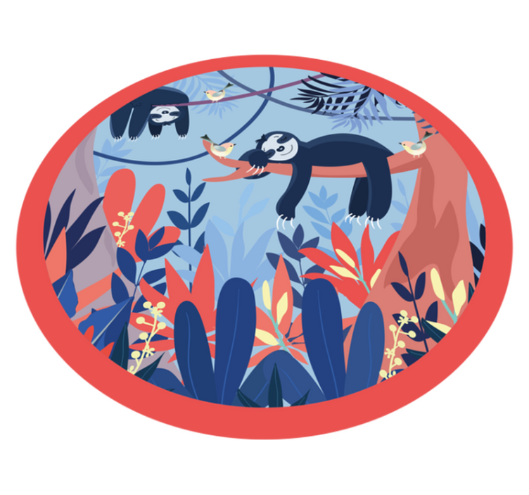 Tinginių džiunglių scena gyvūnų spaudos vinilo kilimėlis - „Tenstickers“