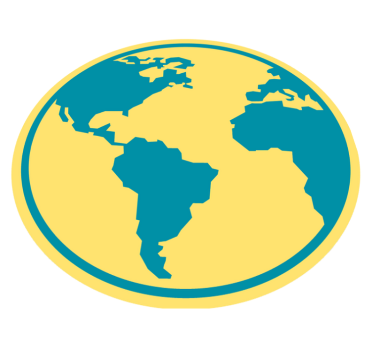 Apskritimo formos vinilo kilimėlis su pasaulio žemėlapiu - „Tenstickers“