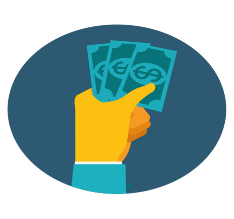 Rankoje laiko grynuosius pinigus vinilinis kilimėlis - „Tenstickers“