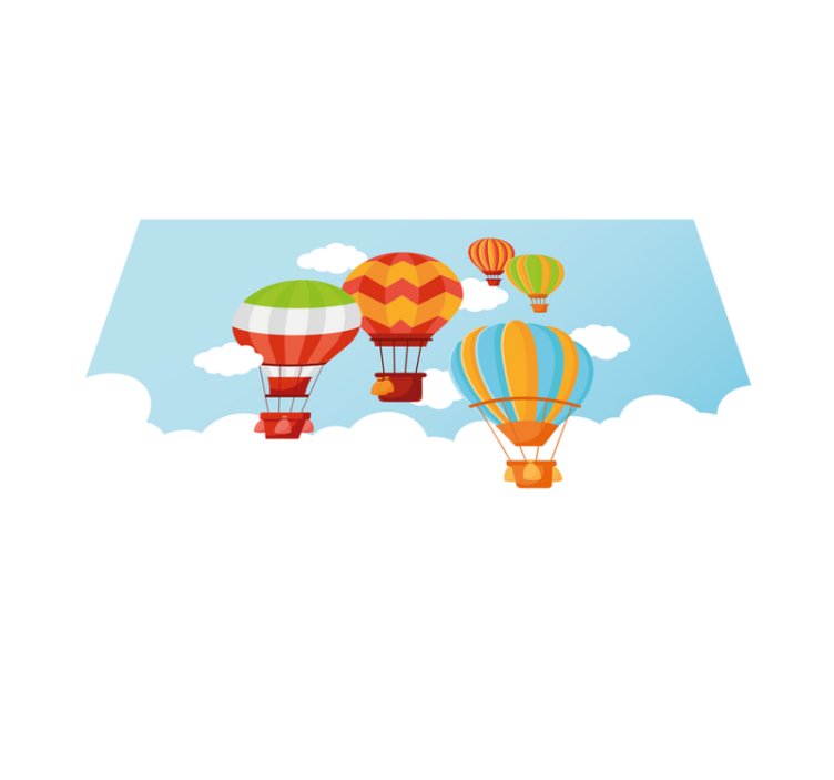 Spalvingi balionai ant dangaus vaikų vinilo stalo padekliukai - „Tenstickers“