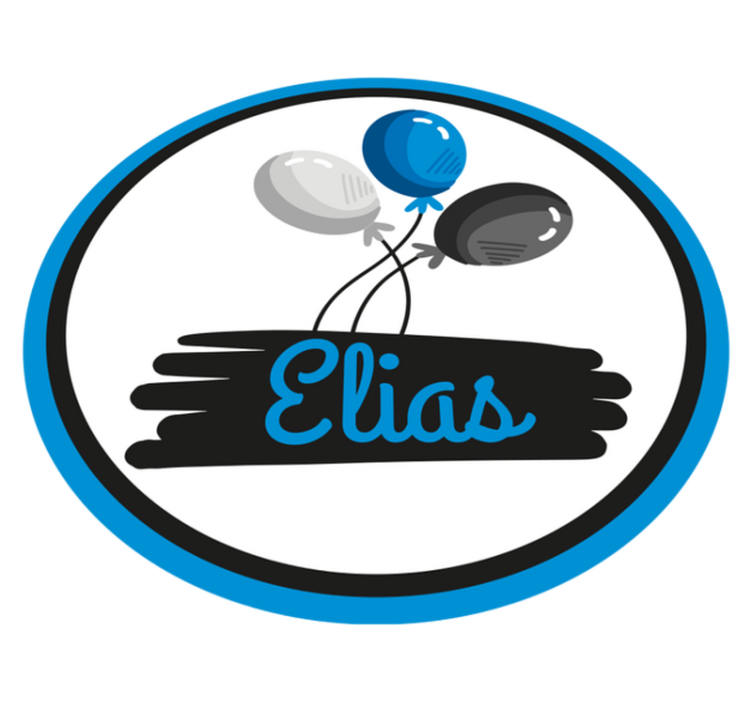 Personalizuoti pilki ir mėlyni balionai vinilinis kilimėlis - „Tenstickers“