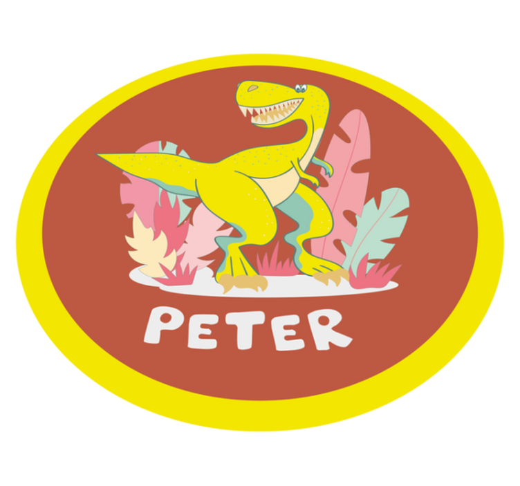 Vinyl kilimėlis su vardu linksmas dinozaurų vaizdas - „Tenstickers“