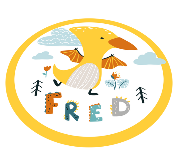 Dinozauro kūdikis vinyl kilimėlis su vardu - „Tenstickers“