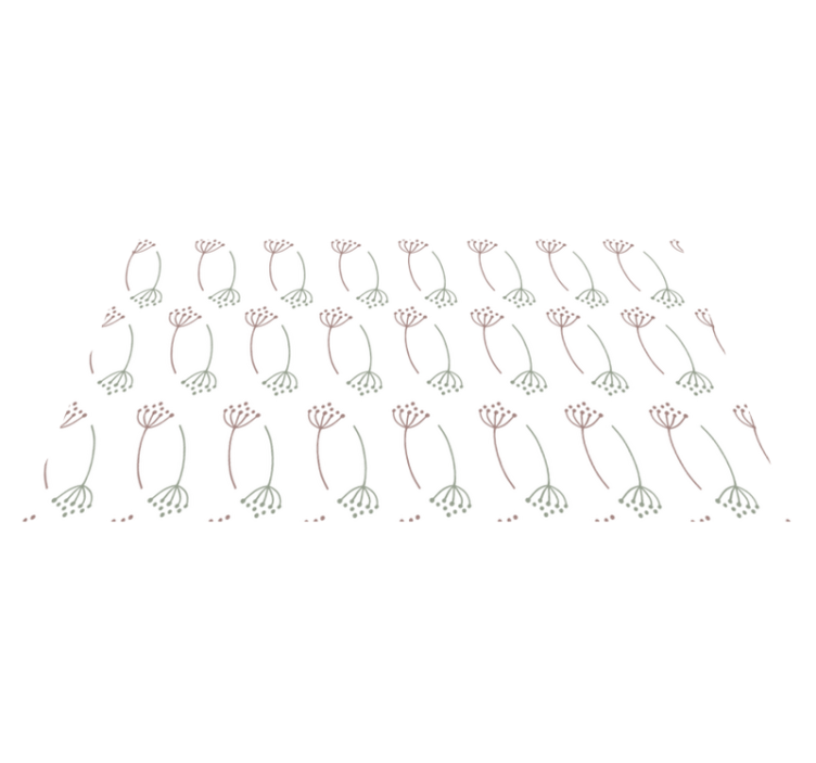 Gėlių rašto kilimėlis su gėlių stiebų raštu - „Tenstickers“