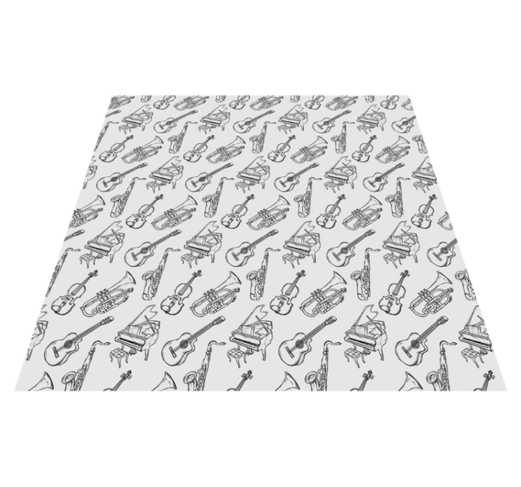Tekstūrinis vinilinis kilimas muzikos instrumentų kolekcija - „Tenstickers“