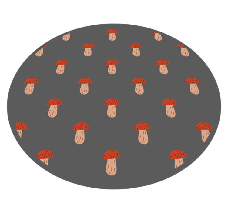 Grybo rašto apvalus kilimas virtuvei - „Tenstickers“