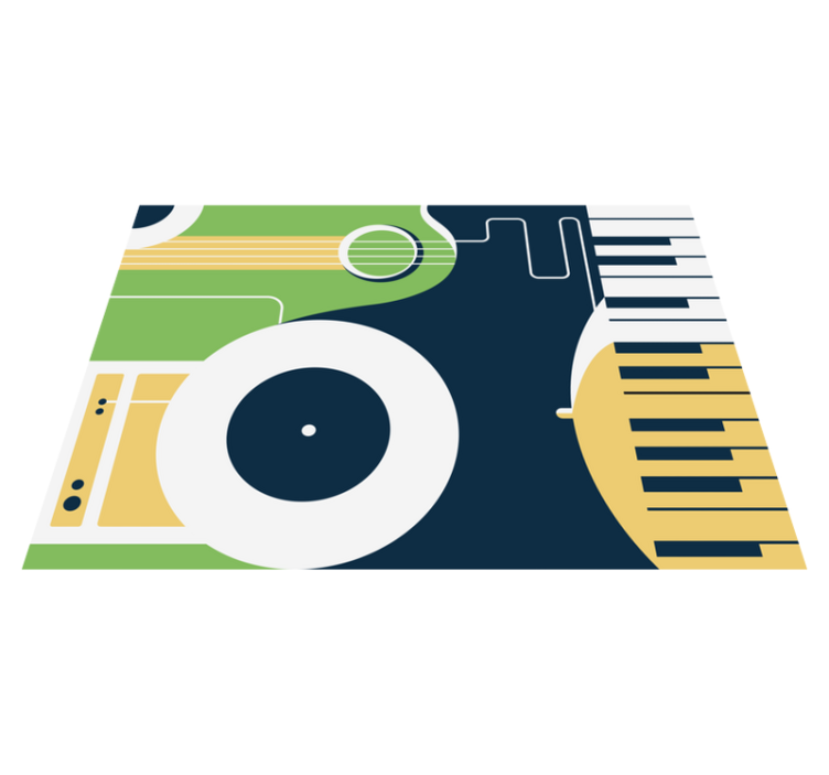 Muzikos instrumento motyvas stačiakampis viniliniai kilimas - „Tenstickers“