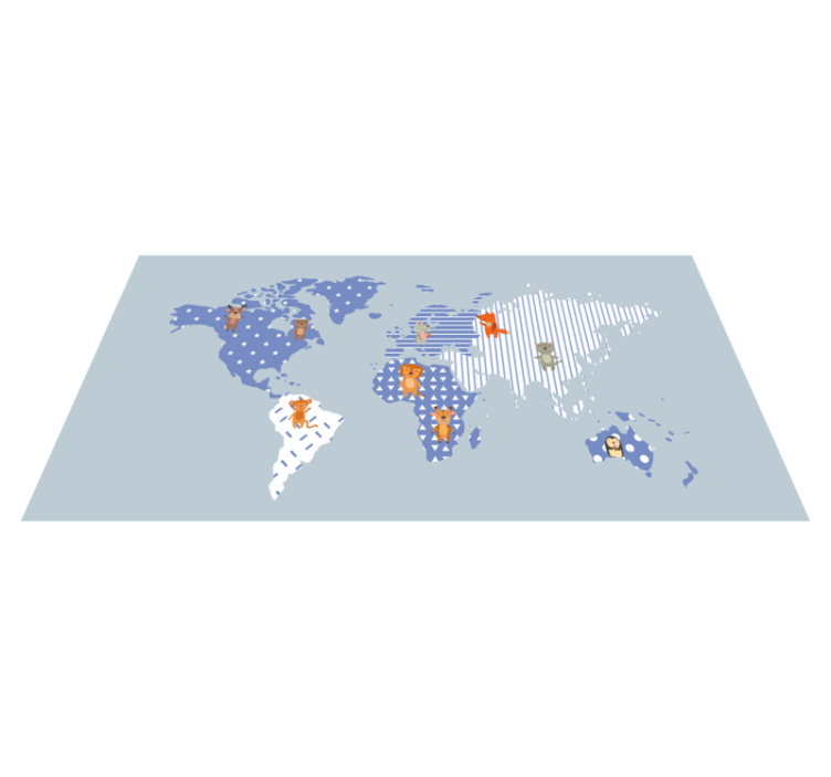 Pasaulio žemėlapio nuotykis vinilinis kilimėlis - „Tenstickers“