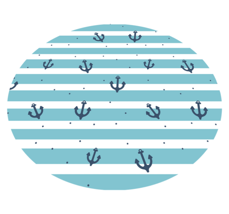 Mėlynos jūrinės juostelės vonios kambario vinilo kilimėlis - „Tenstickers“