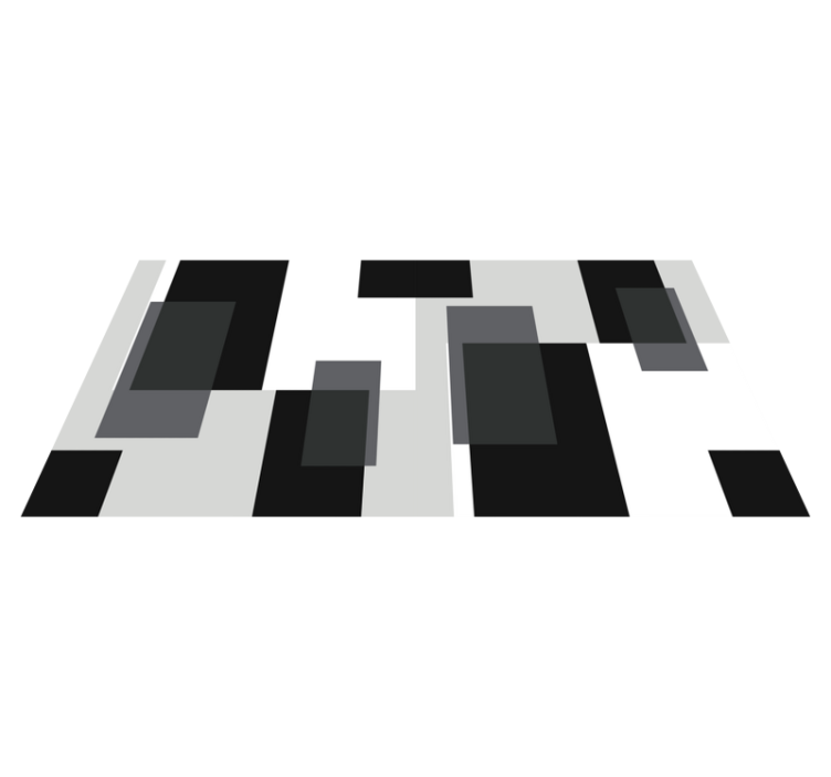 Juodos ir baltos spalvos blokeliai stačiakampis kilimas - „Tenstickers“