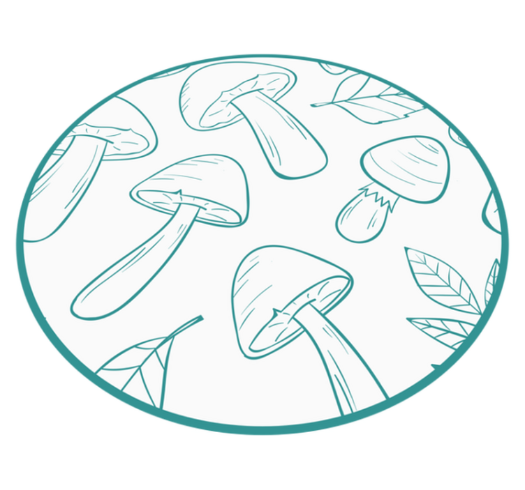 Baltos ir šviesiai mėlynos grybų gamtos vinilo kilimas - „Tenstickers“