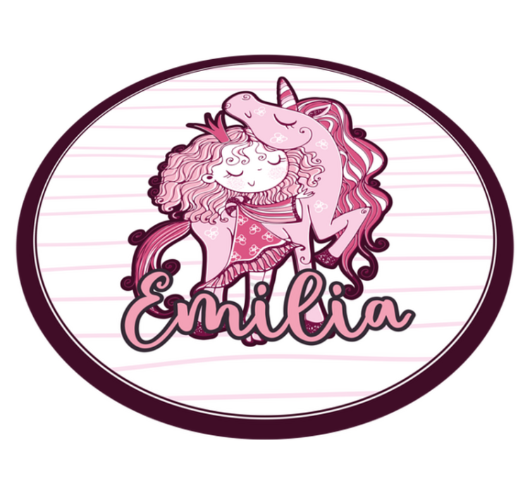 Mielas vienaragių duetas vinyl kilimėlis su vardu - „Tenstickers“