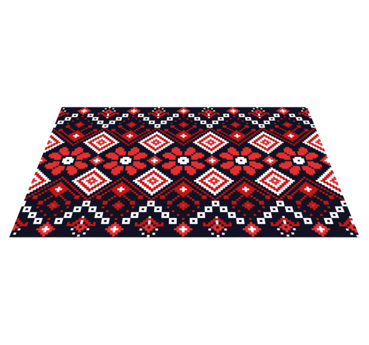 Tradicinis gėlių raštas pasaulio žemėlapis vinilo kilimėlis - „Tenstickers“