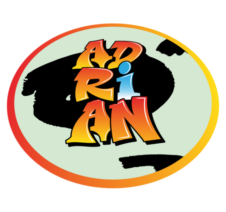 Spalvingas vardo dizainas vinyl kilimėlis su vardu - „Tenstickers“