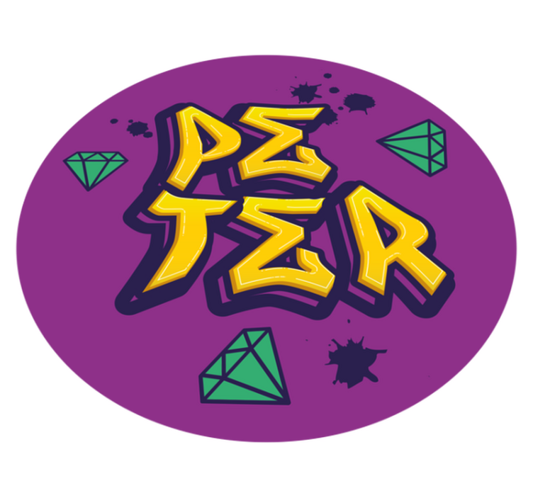 žalias deimantinis grafiti stiliaus personalizuotas kilimėlis - „Tenstickers“