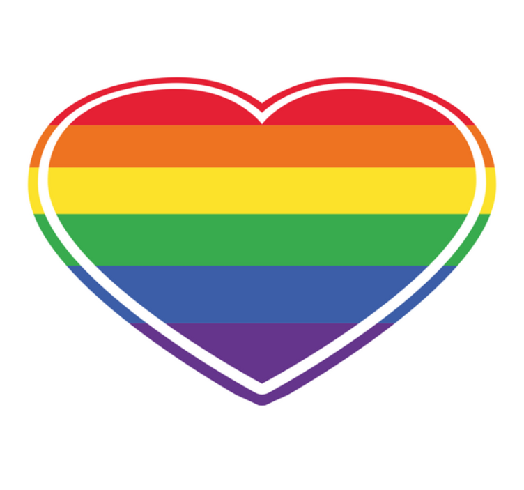 širdies vaivorykštės raštas tekstūrinis vinilinis kilima - „Tenstickers“