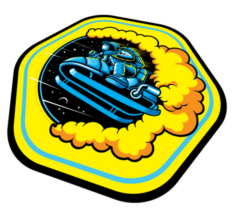 Astronautas šokinėja su sniego motociklų miegamojo stalo padekliu - „Tenstickers“