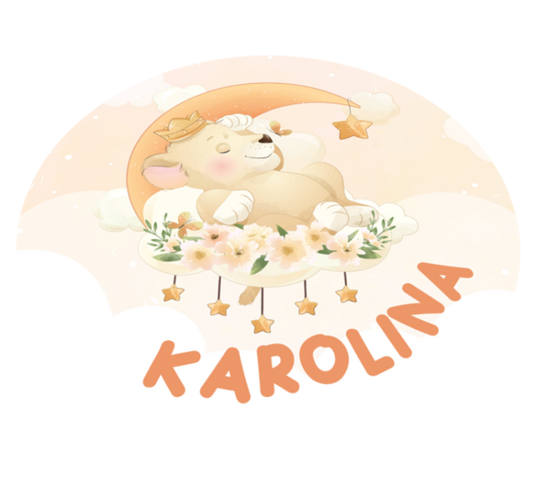 Mieguistas liūtas vinyl kilimėlis su vardu - „Tenstickers“