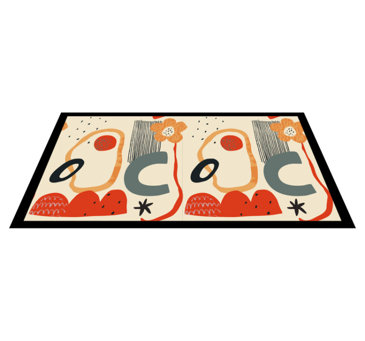 Drąsūs gėlių elementai modernus vinilinis kilimas - „Tenstickers“