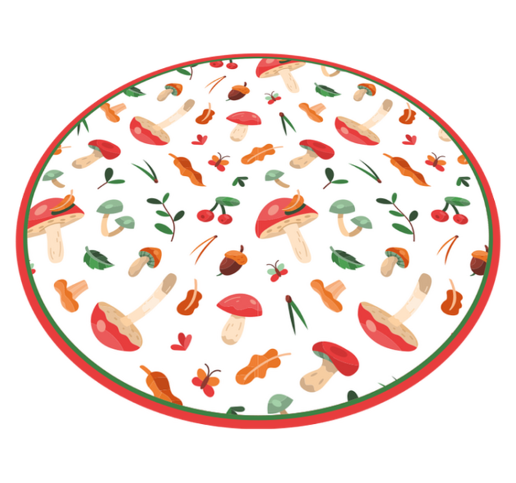 Gėlių rašto kilimėlis su grybų motyvais - „Tenstickers“