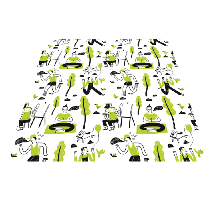 žaismingos miesto scenos tekstūrinis vinilinis kilima - „Tenstickers“