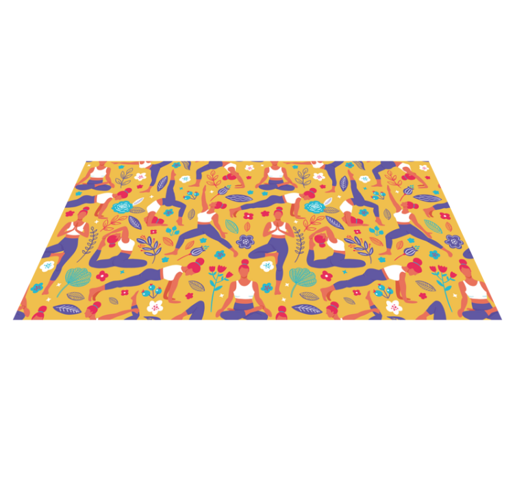 Ryškūs jogos motyvai paaugliams vinilo kilimėlis - „Tenstickers“