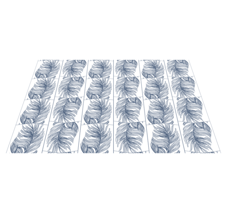 "hampton style" mėlynų plunksnų geometriniai stalo padekliukai - „Tenstickers“