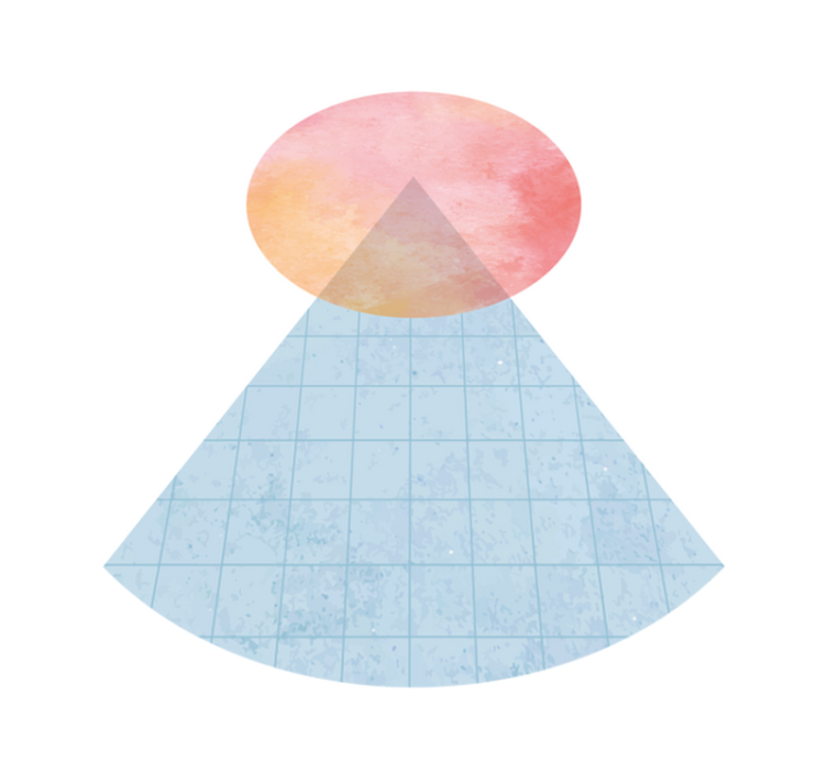 Geometrinis gradiento trikampis minimalistinis kilima - „Tenstickers“