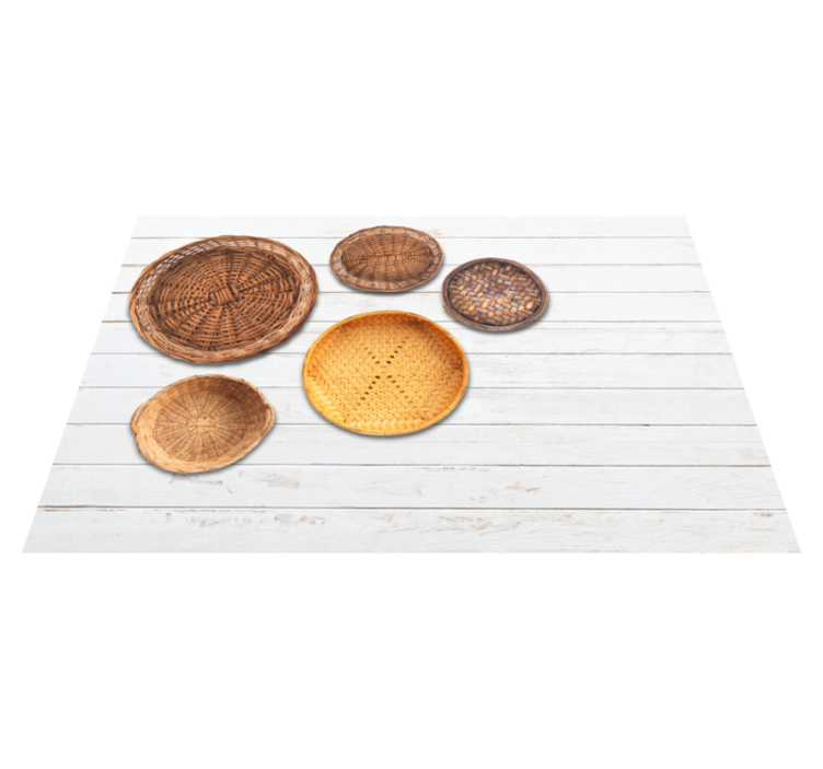 Pinti krepšeliai mediniai tekstūros medžio efekto kilimas - „Tenstickers“