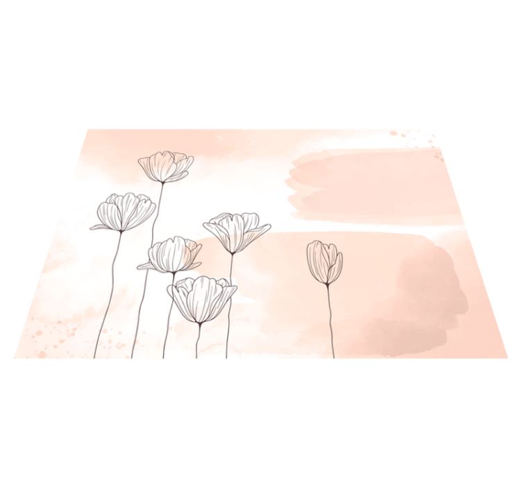 Gėlių linija vinilo gėlių kilimas - „Tenstickers“