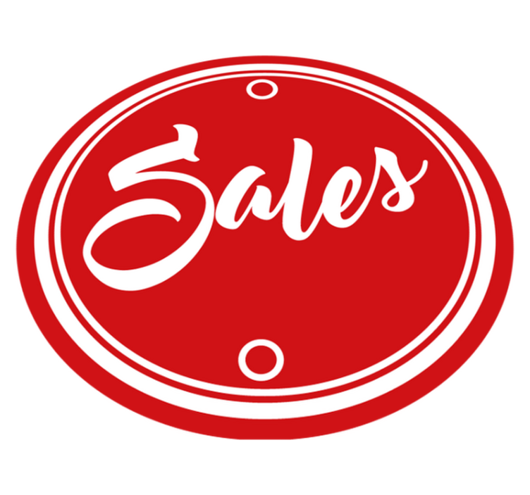 Raudono apskritimo teksto pardavimas apskritimo formos vinilo kil - „Tenstickers“