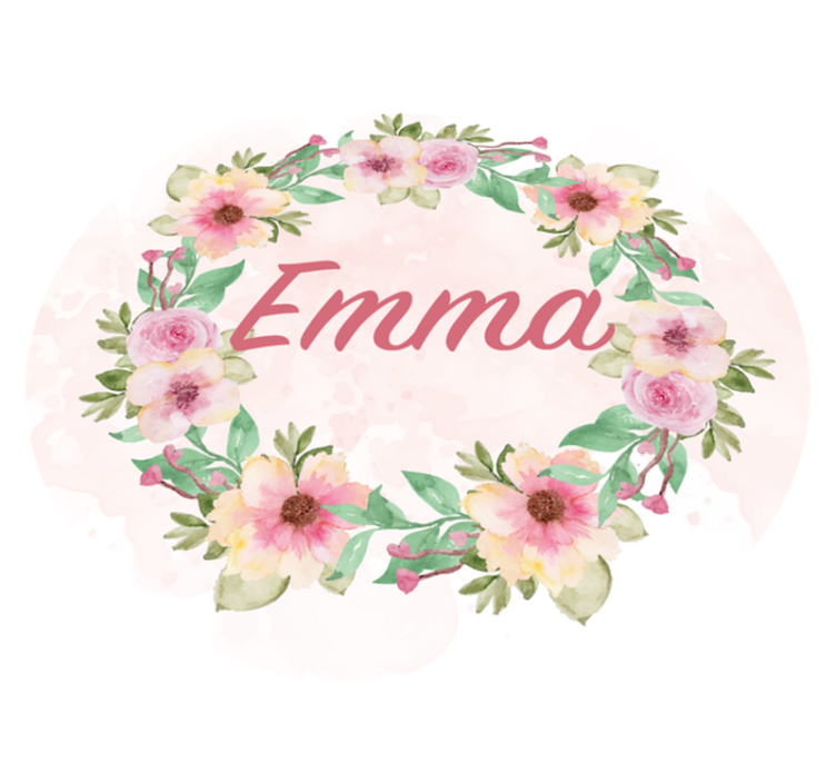 Gėlių vainikas vinyl kilimėlis su vardu - „Tenstickers“