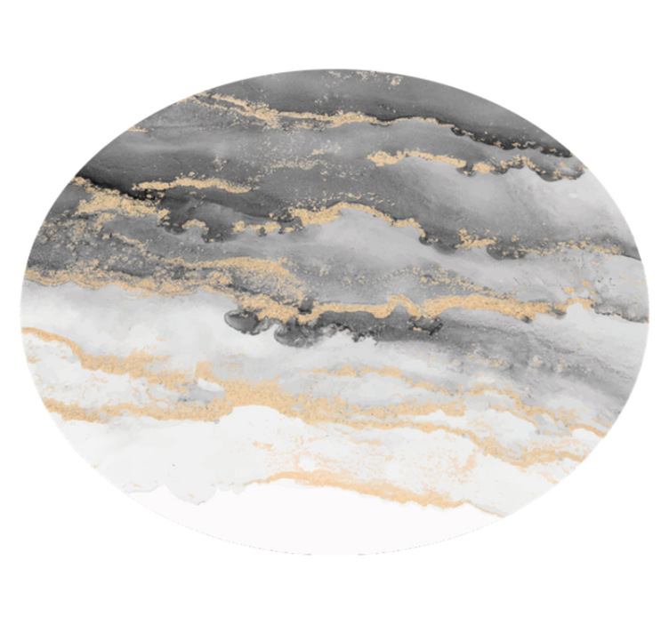 Pilka su auksinėmis detalėmis Marmurinis vinilo kilimas - „Tenstickers“