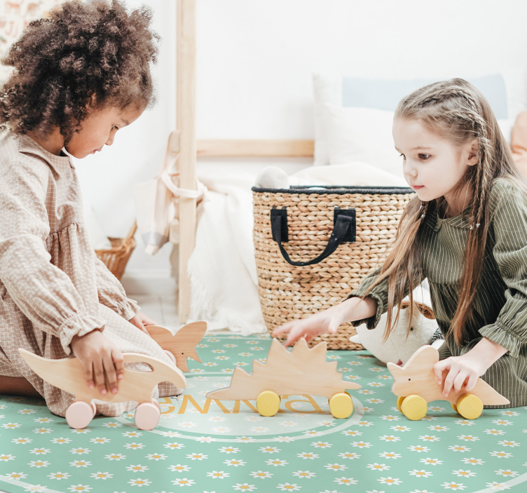Apvalios ramunėlės vaikams vinilo kilimėlis su pavadinimu - „Tenstickers“
