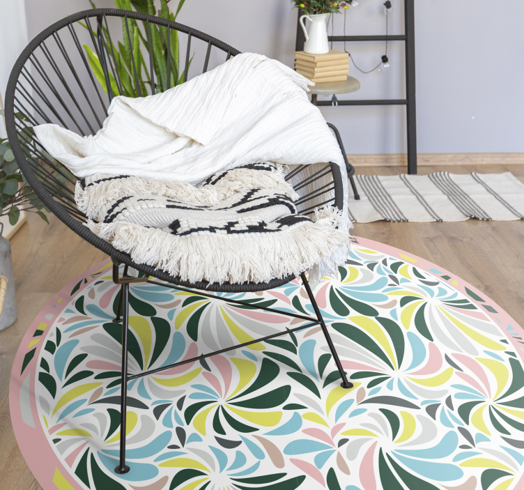 Spalvingi gėlių sūkuriai kilimas vaiko kambariui - „Tenstickers“