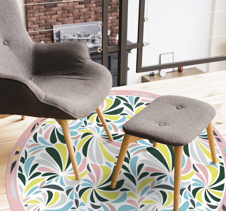 Spalvingi gėlių sūkuriai kilimas vaiko kambariui - „Tenstickers“