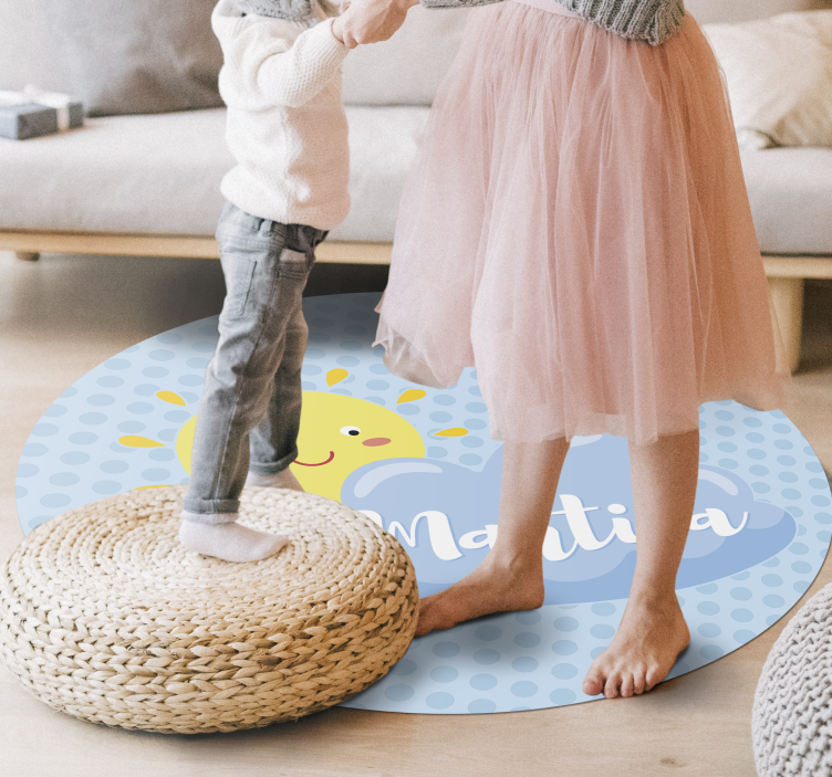 Saulė ir debesys su asmeniniu vardu - „Tenstickers“