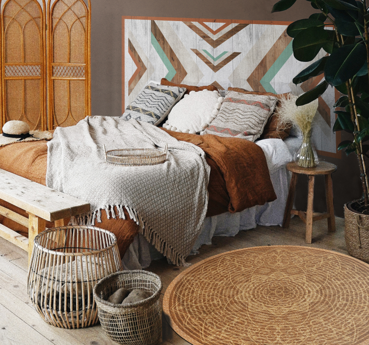 Elegantiškas rudas raštas mandala kilimėlis - „Tenstickers“