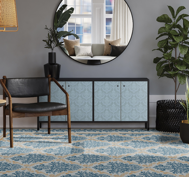 Elegantiškas gėlių barokas koridoriaus vinilinė kilimėlė - „Tenstickers“