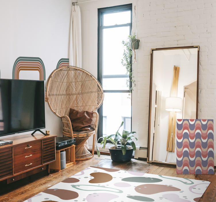 Netaisyklingos abstrakčios formos raštas minimalus kilimas - „Tenstickers“