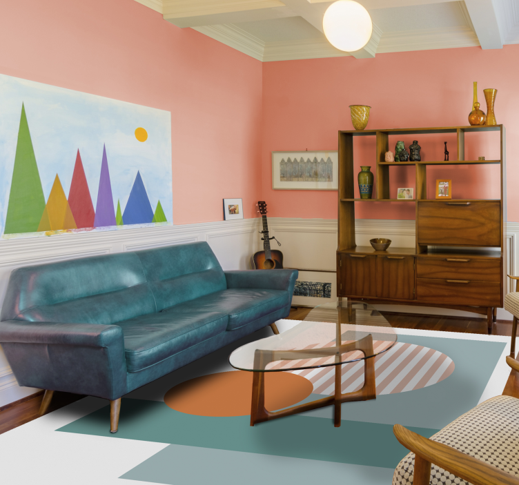 Saulėti geometriniai apskritimai modernus vinilinis kilimas - „Tenstickers“