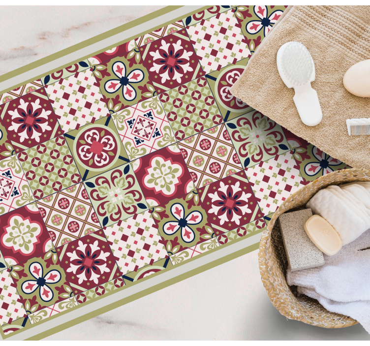 Spalvingi raštuoti motyvai vonios kambario vinilo kilimėlis - „Tenstickers“