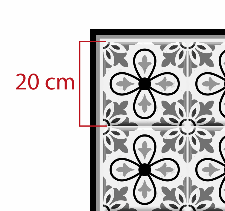 Portugalijos juodos ir baltos virtuvės grindų plytelės - „Tenstickers“