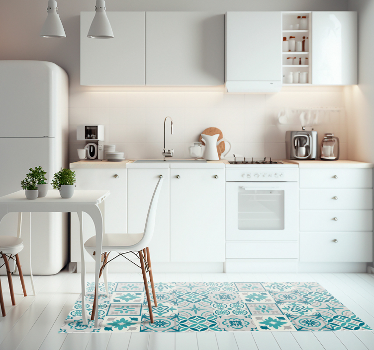 Eklektiškas turkio spalvos vinilo virtuvės kilimėlis - „Tenstickers“