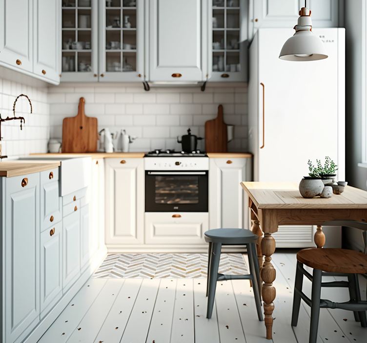 Baltos matinės marmuro virtuvės akmens grindų plytelės - „Tenstickers“