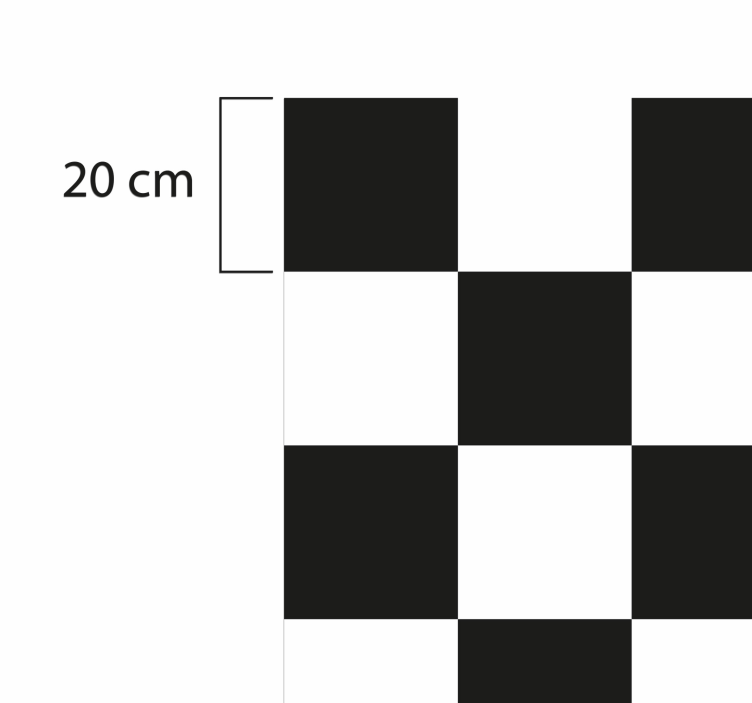 šaškių lentos juodos ir baltos spalvos plytelių kilimas - „Tenstickers“