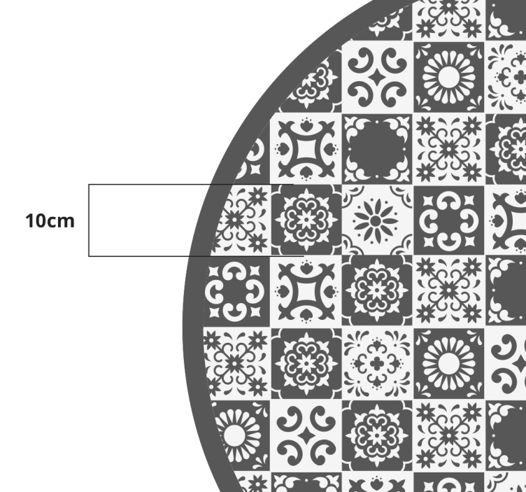 Pilkos ir baltos plytelės vinilo miegamojo kilimėlis - „Tenstickers“